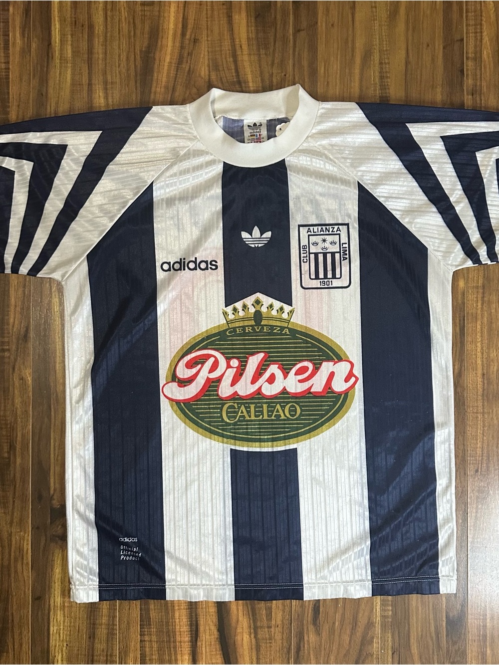 Vintage Alianza Lima Jersey Mens Large Adidas Soccer Kit 90s White